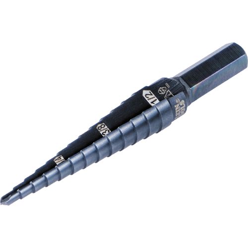 Main product image of 13-Step Drill Bit, 3/8" Hex, Double Straight Flute, 1/8" to 1/2", KTSB01