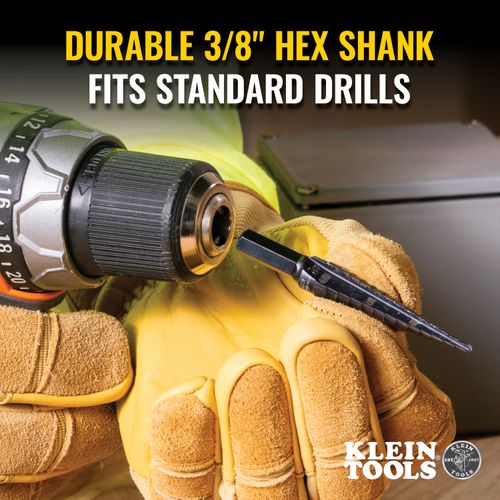 Main product image of 13-Step Drill Bit, 3/8" Hex, Double Straight Flute, 1/8" to 1/2", KTSB01