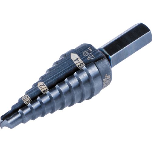 Main product image of 9-Step Drill Bit, 3/8" Hex, Double Straight Flute, 1/4" to 3/4", KTSB03