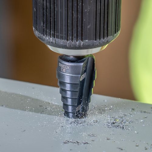 Main product image of 9-Step Drill Bit, 3/8" Hex, Double Straight Flute, 1/4" to 3/4", KTSB03