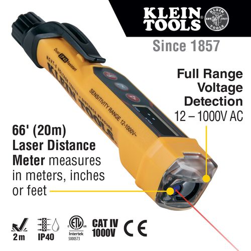 Main product image of Non-Contact Voltage Tester Pen with Laser Distance Meter, 12 to 1000V AC, NCVT-6