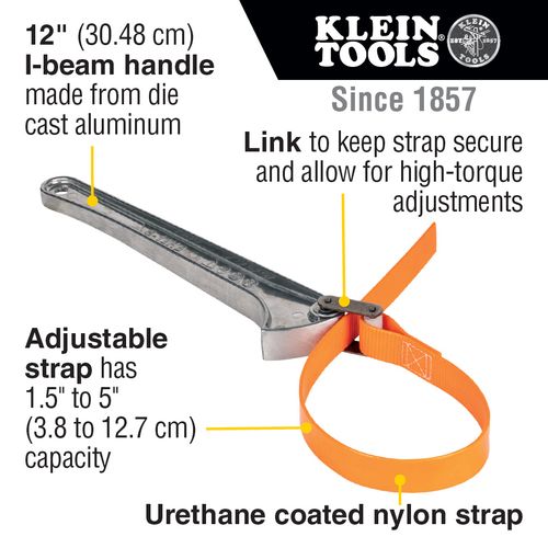 Main product image of Grip-It Strap Wrench, 1-1/2 to 5", 12" Handle, S12HB
