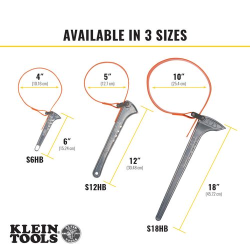 Main product image of Grip-It Strap Wrench, 1-1/2 to 5", 12" Handle, S12HB