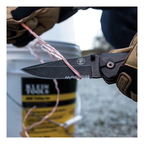 Main product image of 3-1/2" Assisted Opening Folding Knife, Serrated/Straight Blade