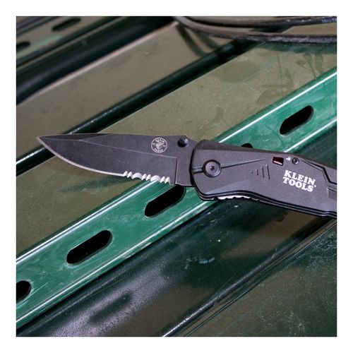 Main product image of 3-1/2" Assisted Opening Folding Knife, Serrated/Straight Blade