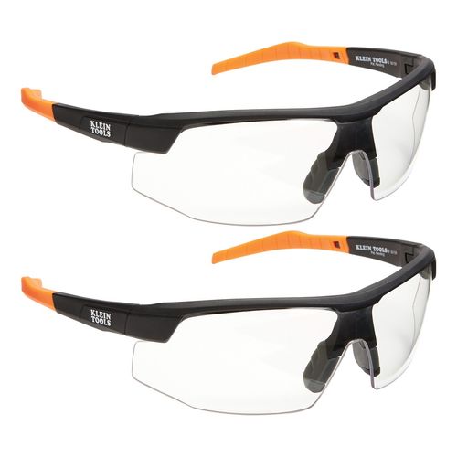Main product image of Safety Glasses, Clear Anti-Fog Lens, Half-Frame, Black/Orange