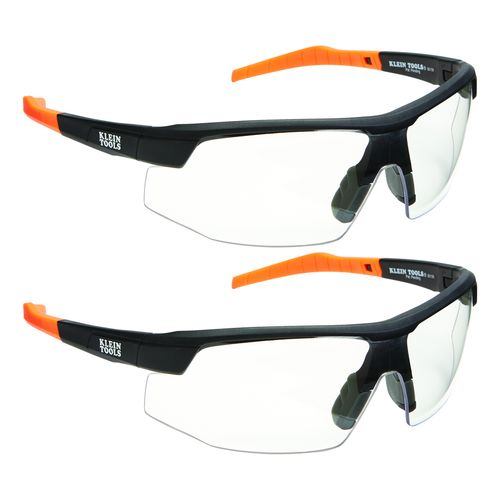 Main product image of Safety Glasses, Clear Anti-Fog Lens, Half-Frame, Black/Orange