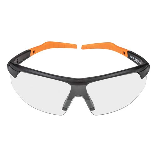 Main product image of Safety Glasses, Clear Anti-Fog Lens, Half-Frame, Black/Orange