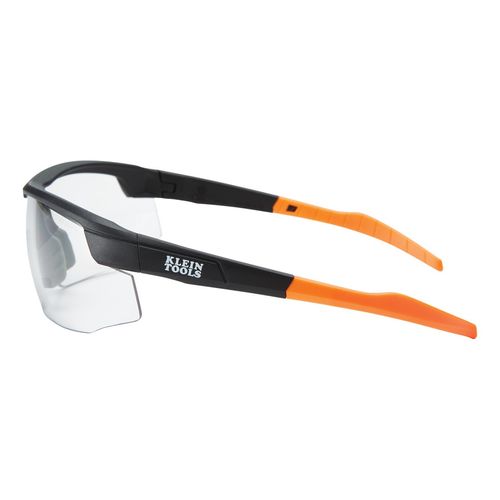 Main product image of Safety Glasses, Clear Anti-Fog Lens, Half-Frame, Black/Orange