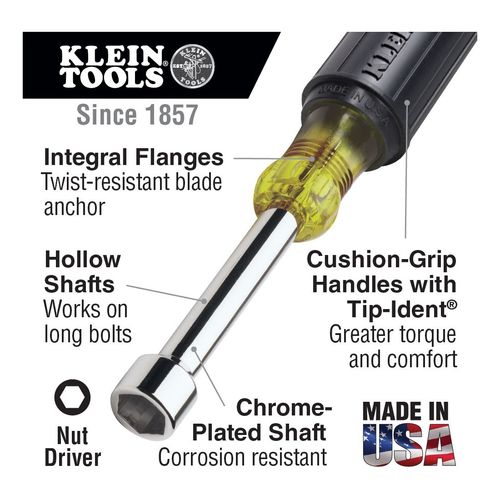 Main product image of 1/4" Hollow-Shaft Heavy-Duty Nut Driver, Color-Coded