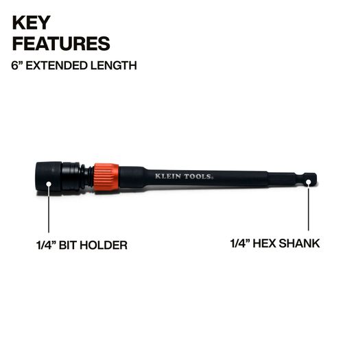 Main product image of 1/4" HEX Dual-Lock Impact Extension Bit, 6" Long