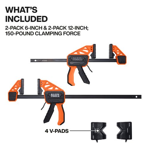 Main product image of 6" and 12" 150 lb. Speed-Klamp Clamps (4 Pack)