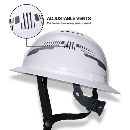 Main product image of Full Brim Vented Hard Hat, Type 2 Class C (White)