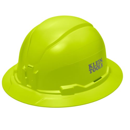 Main product image of Full Brim Non-Vented Hard Hat, Type 1 Class E (High Visibility Lime)
