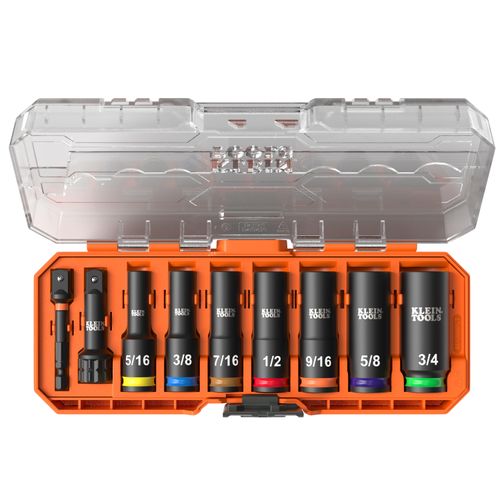 Main product image of 9 Piece KNECT Deep-Well 3/8" Drive Impact Socket Set, SAE