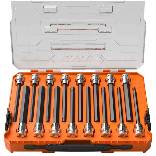 Main product image of 16 Piece Long Hex Bit Socket Set, SAE and Metric