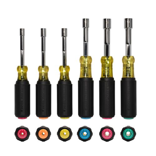 Main product image of 6 Piece Magnetic Color-Coded Hollow-Shaft Heavy Duty Nut Driver Set (6-13 mm)
