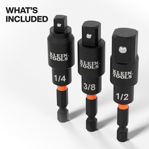 Main product image of 3 Piece Swivel Impact Driver Socket Adapter Set (1/4", 3/8", 1/2")