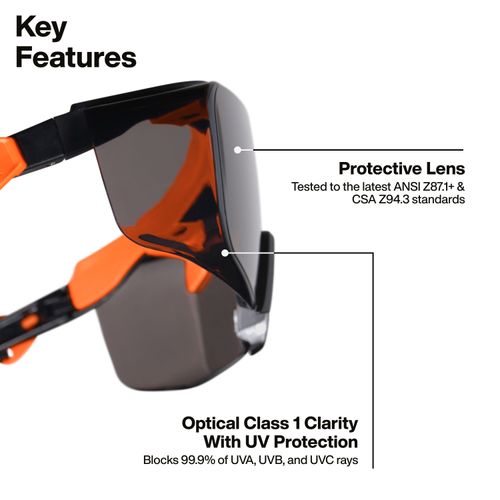 Main product image of OTG Safety Glasses Shaded, Gray Lens, 03007