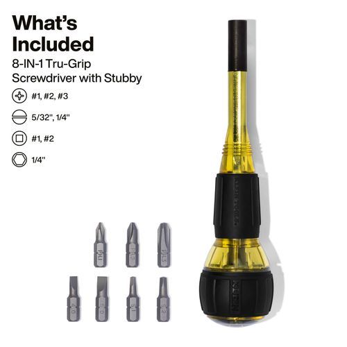 Main product image of 8-in-1 Tru-Grip Screwdriver w/ Stubby, 32961A