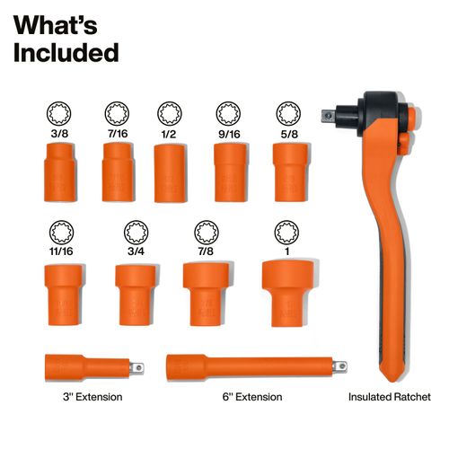 Main product image of Insulated Ratchet and Sockets, 12 Piece, 47110INS