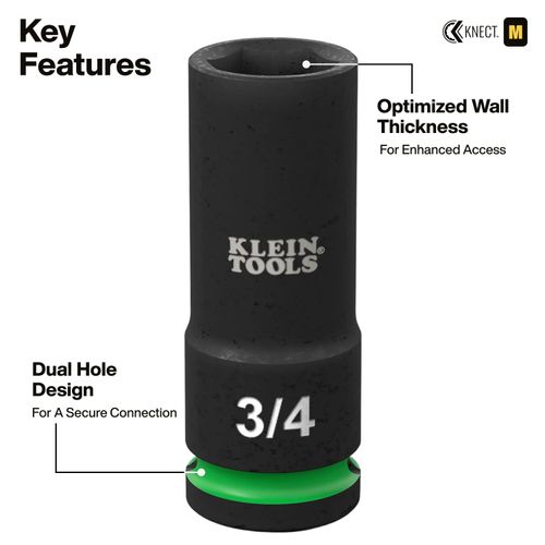 Main product image of KNECT 1/2" Deep Impact Socket, 28 Piece, 65123HD