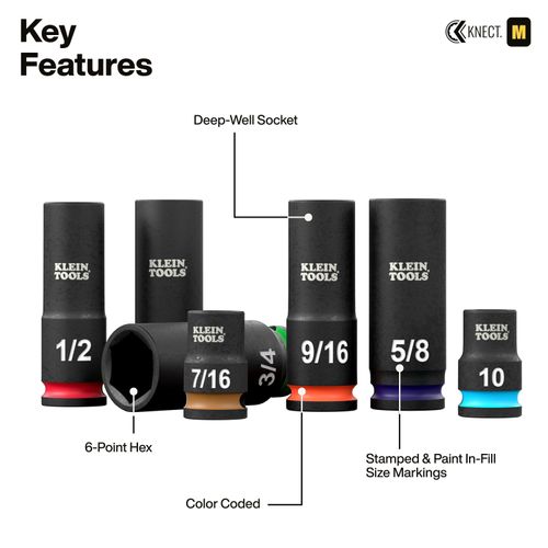 Main product image of KNECT 3/8" Deep/Shallow Socket Set, 44 Piece Set, 65148HD