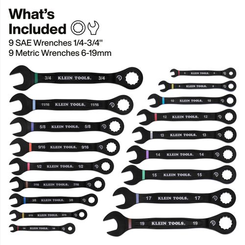 Main product image of Ratchet Combo Wrench Set, 18 Piece, 69418CG