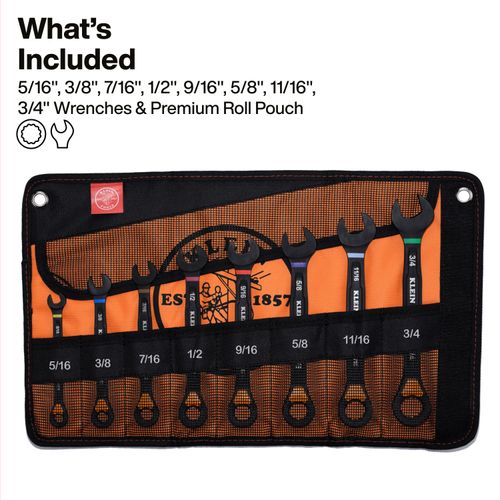 Main product image of SAE Ratchet Combo Wrench Set, 8 Piece, 69508