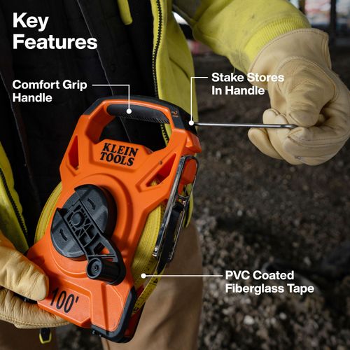 Main product image of 100 ft. Open Reel Tape Measure w/ Single Hook & Carabiner, 94100RT