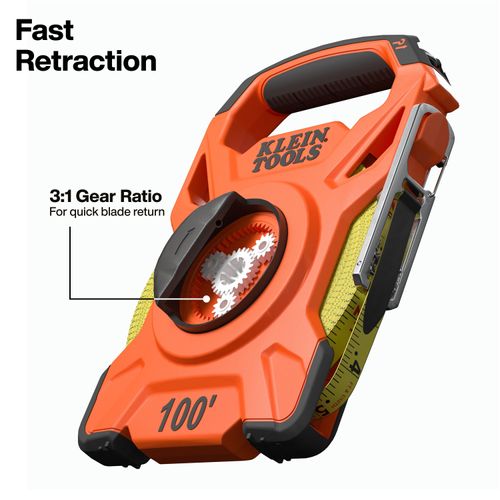 Main product image of 100 ft. Open Reel Tape Measure w/ Single Hook & Carabiner, 94100RT