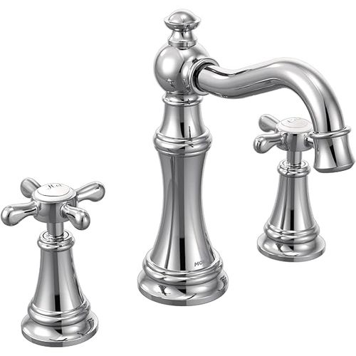 Main product image of Weymouth Chrome 2 Cross Handle High Arc Bathroom Faucet W M-pact Valve, KLWE-D-TS42114CR