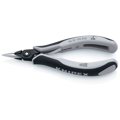 Main product image of 5-1/4" Electronics Pliers w/ Half-Round Tips and ESD Handles, Cross-Hatched