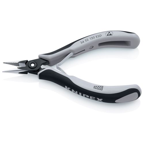 Main product image of 5-1/4" Electronics Pliers w/ Half-Round Tips and ESD Handles, Cross-Hatched