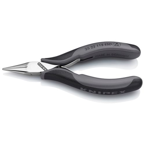 Main product image of 4-1/2" Electronics Pliers w/ Half-Round Tips, Multi-Component Grips, ESD Handles