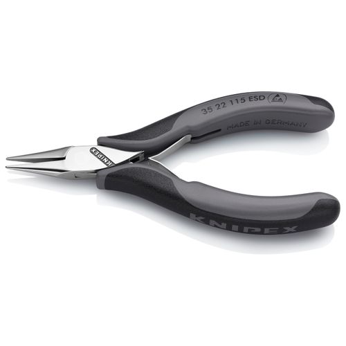 Main product image of 4-1/2" Electronics Pliers w/ Half-Round Tips, Multi-Component Grips, ESD Handles