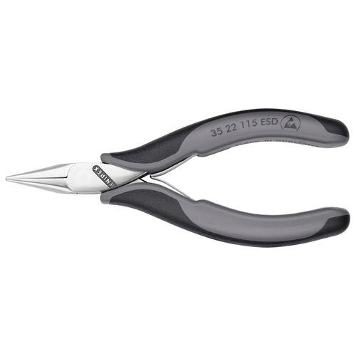 Main product image of 4-1/2" Electronics Pliers w/ Half-Round Tips, Multi-Component Grips, ESD Handles