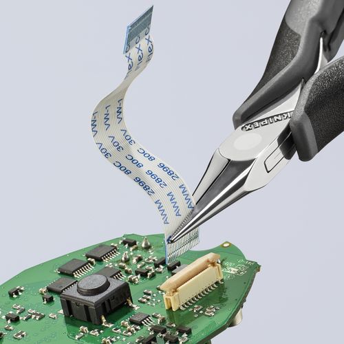 Main product image of 4-1/2" Electronics Pliers w/ Half-Round Tips, Multi-Component Grips, ESD Handles