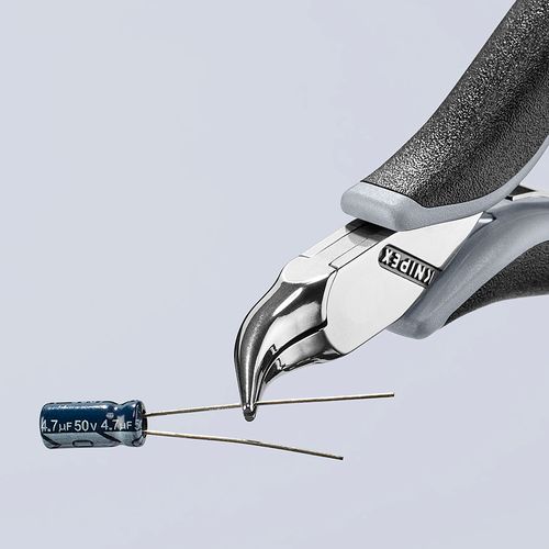 Main product image of 4-1/2" Electronics Pliers w/ Round Tips, Multi-Component Grips, ESD Handles, 45-Degree Angle