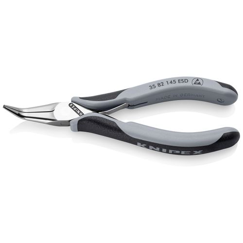 Main product image of 5-3/4" Electronics Pliers w/ Round Tips, Multi-Component Grips, ESD Handles, 45-Degree Angle