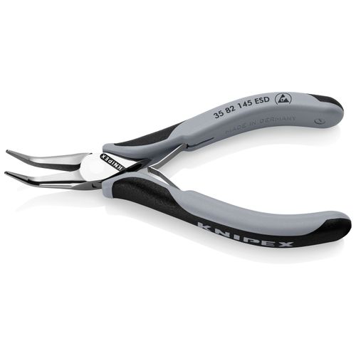 Main product image of 5-3/4" Electronics Pliers w/ Round Tips, Multi-Component Grips, ESD Handles, 45-Degree Angle