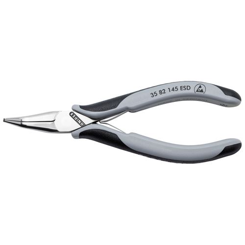 Main product image of 5-3/4" Electronics Pliers w/ Round Tips, Multi-Component Grips, ESD Handles, 45-Degree Angle