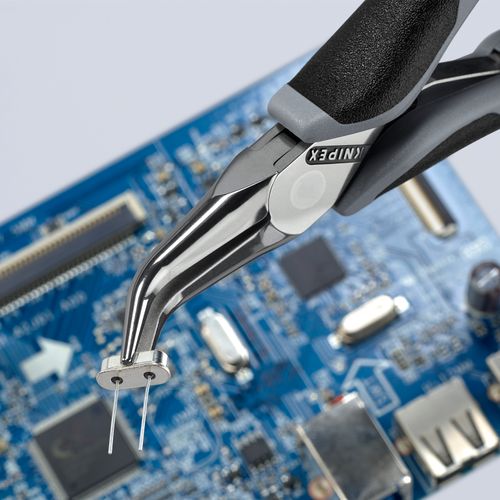Main product image of 5-3/4" Electronics Pliers w/ Round Tips, Multi-Component Grips, ESD Handles, 45-Degree Angle