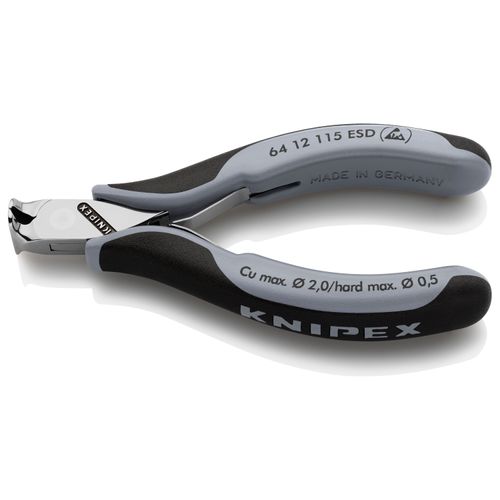 Main product image of 4-1/2" Electronics End Cutting Nippers w/ ESD Handles, No Bevel