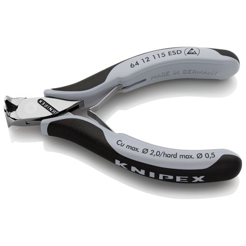 Main product image of 4-1/2" Electronics End Cutting Nippers w/ ESD Handles, No Bevel