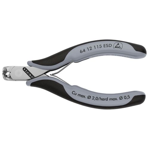 Main product image of 4-1/2" Electronics End Cutting Nippers w/ ESD Handles, No Bevel
