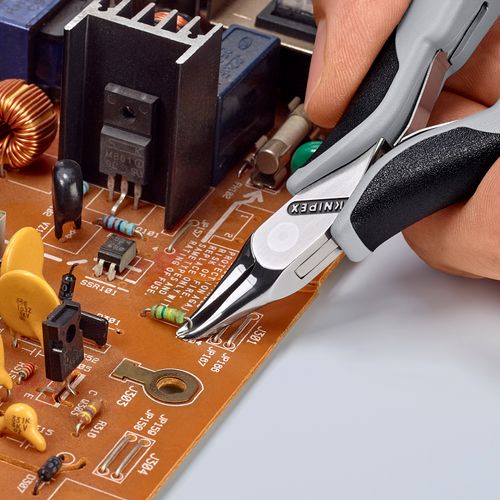 Main product image of 4-3/4" Electronics End Cutting Nippers w/ ESD Handles, 65-Degree Angle