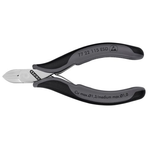 Main product image of 4-1/2" Electronics Diagonal Cutters, Round Head w/out Bevel, ESD Handles
