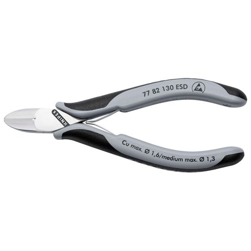 Main product image of 5-1/4" Electronics Diagonal Cutters, Round Head w/out Bevel, ESD Handles