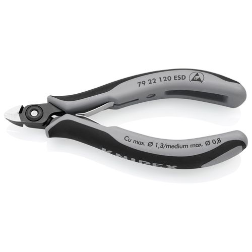 Main product image of 4-3/4" Precision Electronics Diagonal Cutters, Narrow Head, ESD Handles